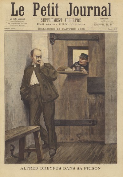 Alfred Dreyfus en su celda de prisión de French School